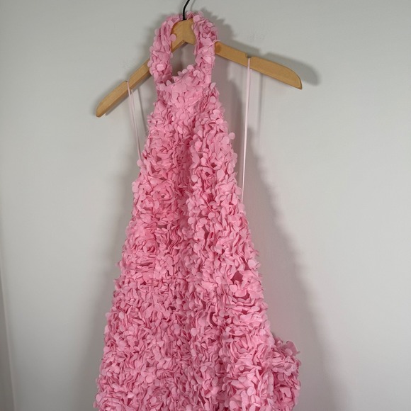 NEW Klesis Monroe Embellished Bow Floral Applique Mini Dress Medium Halter NWT - Picture 6 of 8